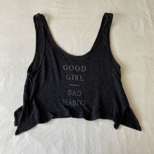 Abercrombie & Fitch Grey Flowy Cropped Tank Top